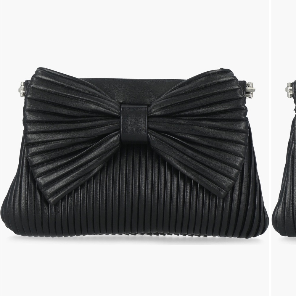 Jessica McClintock Bow faux leather clutch
